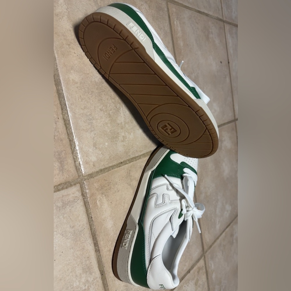 Fendi Men's Green and White Sneakers